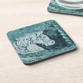 Carousel Horse Aquamarine Drankjes Onderzetter (Linkerzijde)