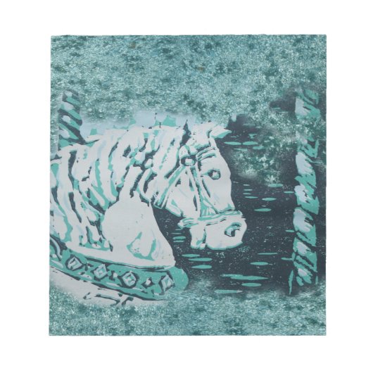 Carousel Horse Aquamarine Notitieblok (Voorkant)
