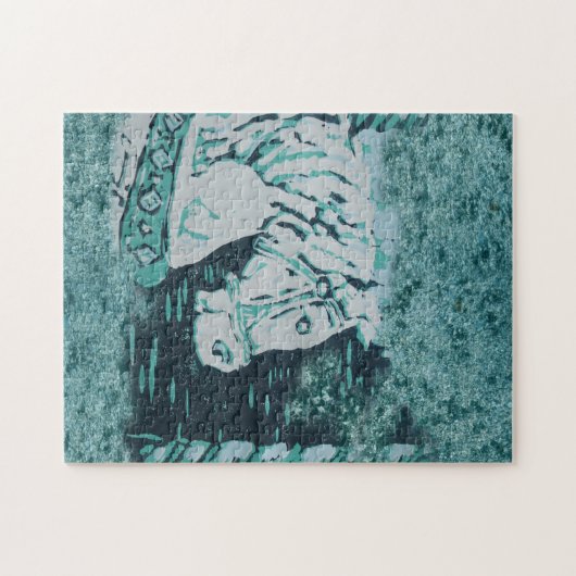 Carousel Horse Aquamarine Puzzle - Jigzaag Legpuzzel (Horizontaal)