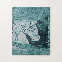 Carousel Horse Aquamarine Puzzle - Jigzaag
