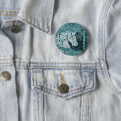 Carousel Horse Aquamarine Ronde Button 5,7 Cm (In situ)