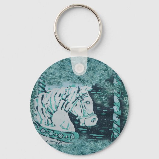 Carousel Horse Aquamarine Sleutelhanger (Voorkant)
