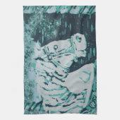 Carousel Horse Aquamarine Theedoek (Verticaal)