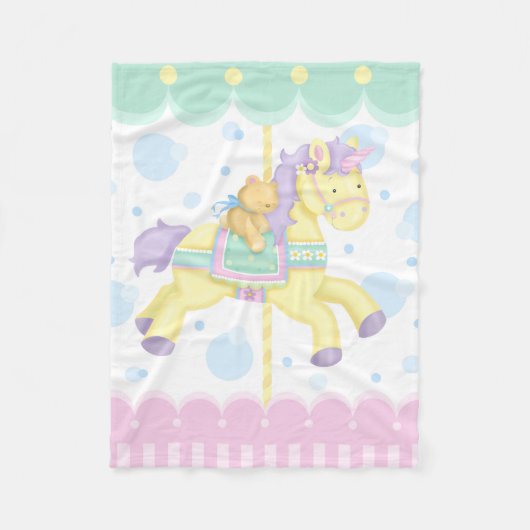 Carousel Horse Baby Blanket Fleece Deken (Voorkant)