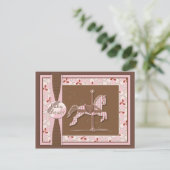 Carousel Horse Baby Girl Shower Kaart (Staand voorkant)