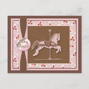 Carousel Horse Baby Girl Shower Kaart