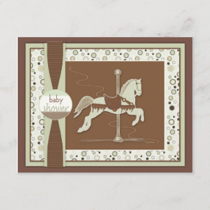 Carousel Horse Baby shower Invitation Kaart