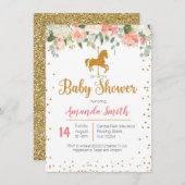 Carousel Horse Baby shower-uitnodiging Kaart (Voorkant / Achterkant)