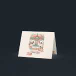 Carousel Horse Birthday Hartelijk dank Bedankkaart<br><div class="desc">Een mooi bloemcarrouselontwerp maakt deze dankjewel leuk en griezelig!</div>