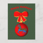 Carousel Horse Bow-kerstfeestdag Briefkaart (Voorkant)