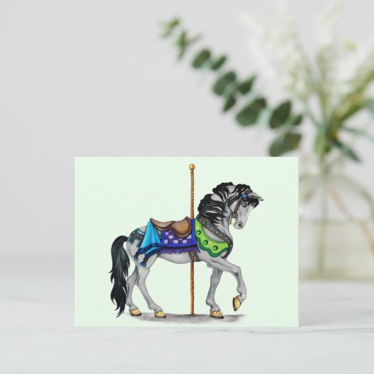Carousel Horse Briefkaart (Staand voorkant)