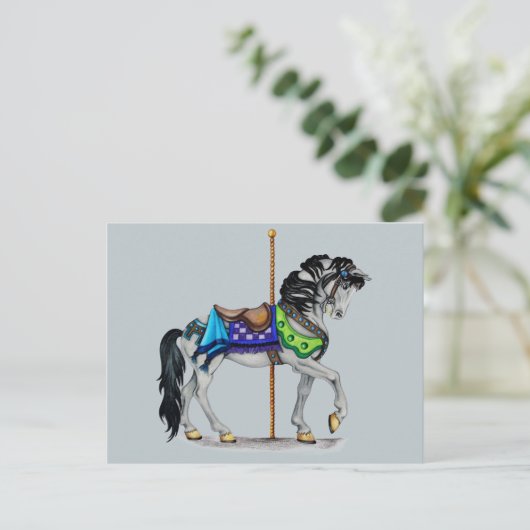 Carousel Horse Briefkaart (Staand voorkant)