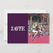 Carousel Horse Carnival Wedding Invitations Kaart (Achterkant)