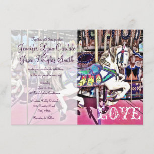 Carousel Horse Carnival Wedding Invitations Kaart