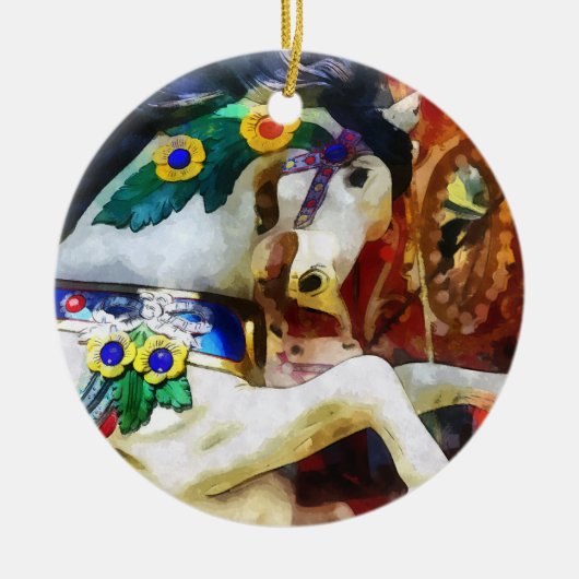 Carousel Horse Closeup Keramisch Ornament (Voorkant)