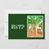 Carousel Horse Hunter Green Wedding RSVP-kaarten RSVP Kaartje (Achterkant)