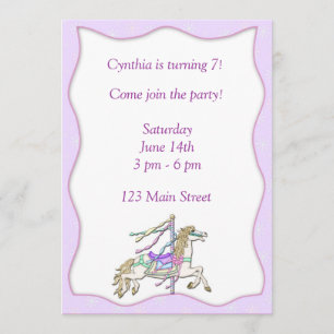 Carousel Horse Invitation Kaart