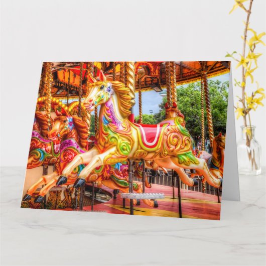 Carousel Horse Kaart (Gele Bloem)