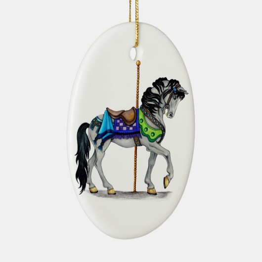 Carousel Horse Keramisch Ornament (Rechts)