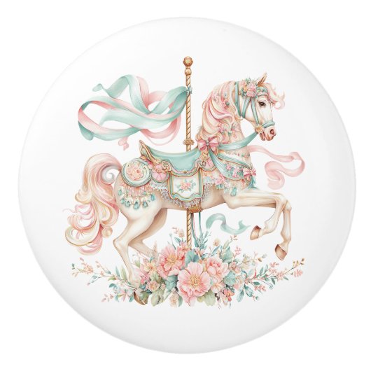 Carousel Horse Keramische Knop (Voorkant)