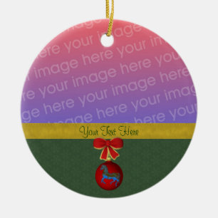 Carousel Horse kerstfoto Keramisch Ornament