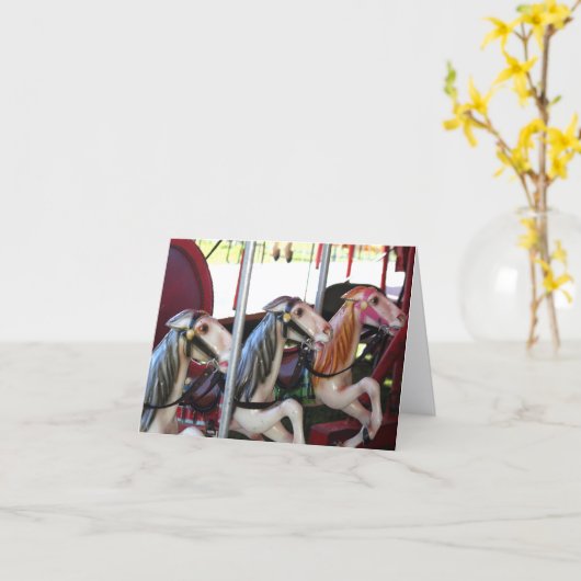 Carousel Horse Memories Note Kaart (Gele Bloem)