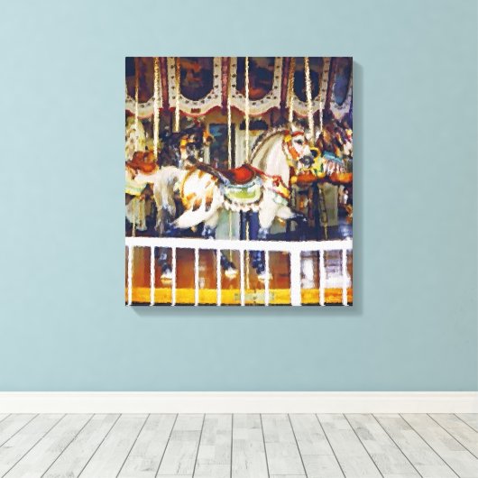 Carousel Horse op Canvas (Insitu (Houten vloer))