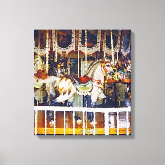 Carousel Horse op Canvas Afdruk (Voorkant)