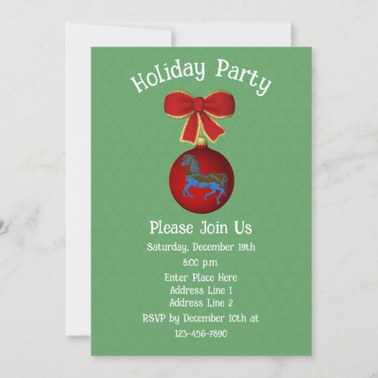 Carousel Horse Ornament Christmas Holiday Kaart (Voorkant)