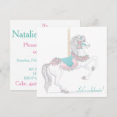 Carousel Horse Party - Uitnodiging (Voorkant / Achterkant)