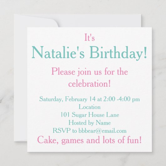 Carousel Horse Party - Uitnodiging (Achterkant)