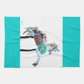 "CAROUSEL HORSE PERSONALIZED TOWEL" THEEDOEK (Horizontaal)