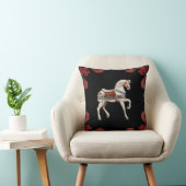 Carousel Horse Red Scalloped Border Kussen (Stoel)
