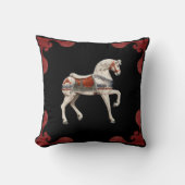 Carousel Horse Red Scalloped Border Kussen (Voorkant)