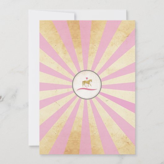 Carousel Horse Riding Party nodigt Fair Birthday u Kaart (Achterkant)