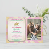 Carousel Horse Riding Party nodigt foto's uit Kaart (Staand voorkant)