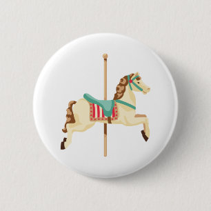Carousel Horse Ronde Button 5,7 Cm