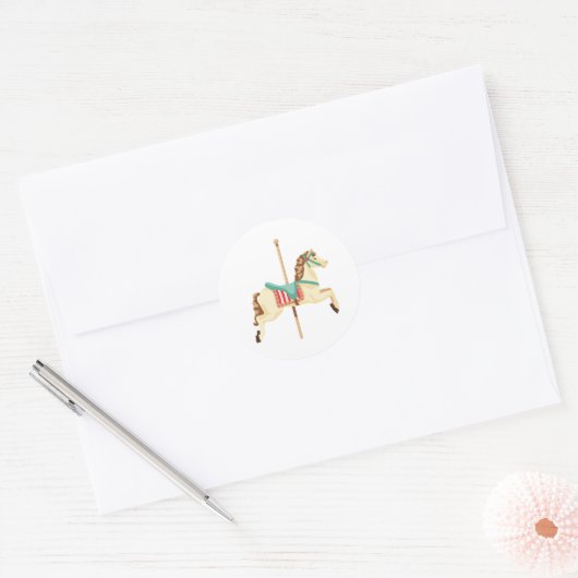 Carousel Horse Ronde Sticker (Envelop)