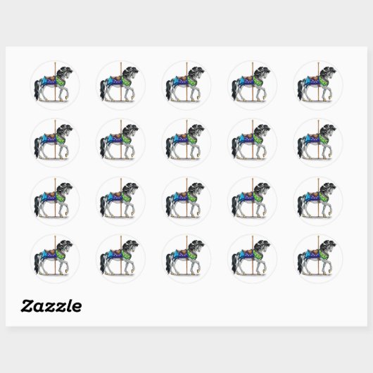 Carousel Horse Ronde Sticker (Vel)