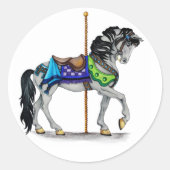 Carousel Horse Ronde Sticker (Voorkant)