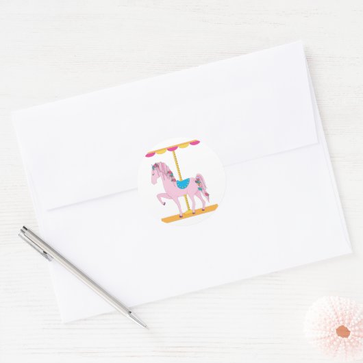 Carousel Horse Ronde Sticker (Envelop)