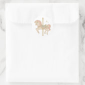 Carousel horse ronde sticker (Tas)
