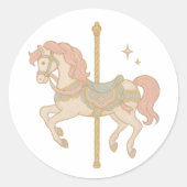 Carousel horse ronde sticker (Voorkant)