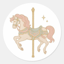 Carousel horse ronde sticker