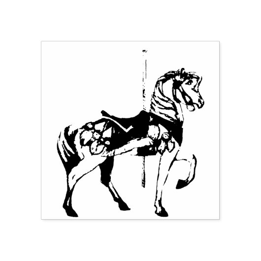 Carousel Horse Rubberstempel (Afrduk)