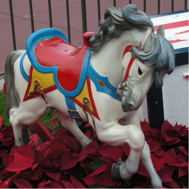 Carousel Horse Sculpture Staand Fotobeeldje (Voorkant)