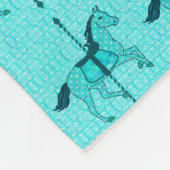 Carousel Horse - Turquoise en Aqua Fleece Deken (Hoek)