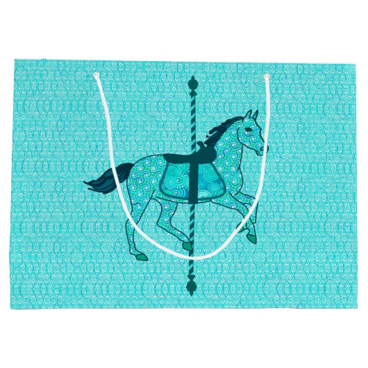 Carousel Horse - Turquoise en Aqua Groot Cadeauzakje (Achterkant)