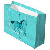 Carousel Horse - Turquoise en Aqua Groot Cadeauzakje (Voorkant Gekanteld)