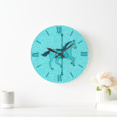 Carousel Horse - Turquoise en Aqua Grote Klok (Huis)
